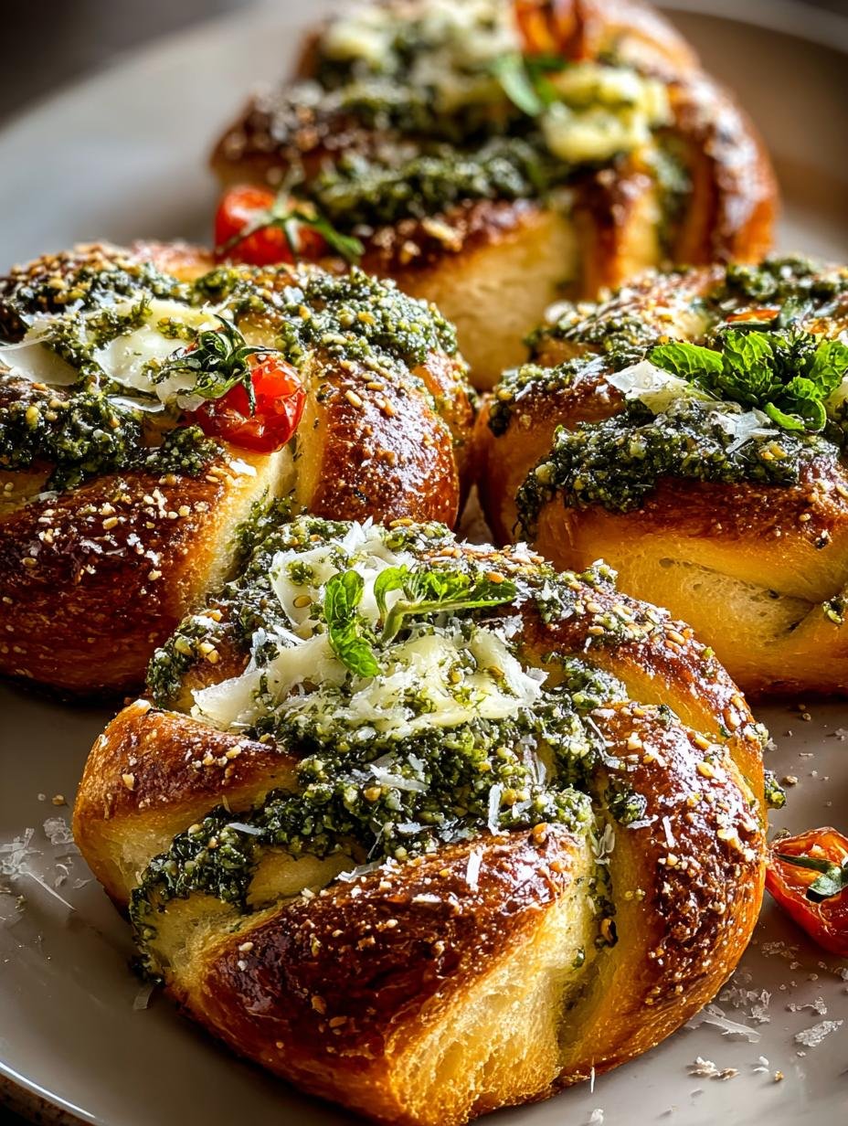 Irresistible Pesto Garlic Butter Soft Pretzel Knots - Irresistible Pesto Garlic Butter - main visual representation