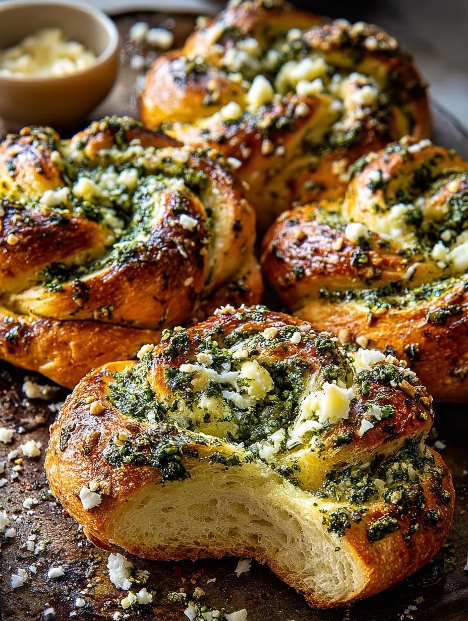 Irresistible Pesto Garlic Butter Soft Pretzel Knots - Irresistible Pesto Garlic Butter - additional detail