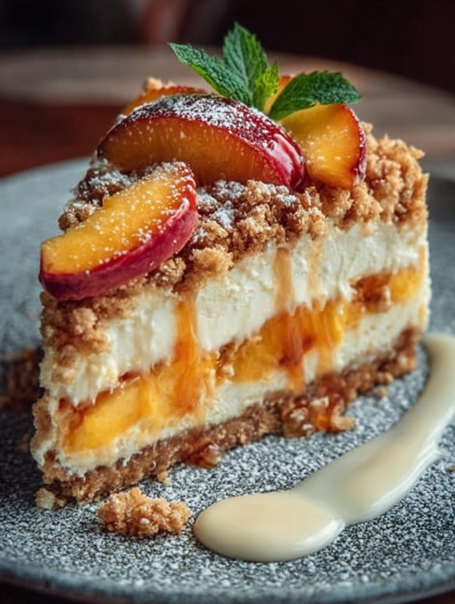 Peach Crumble Cheesecake Incredible Delight