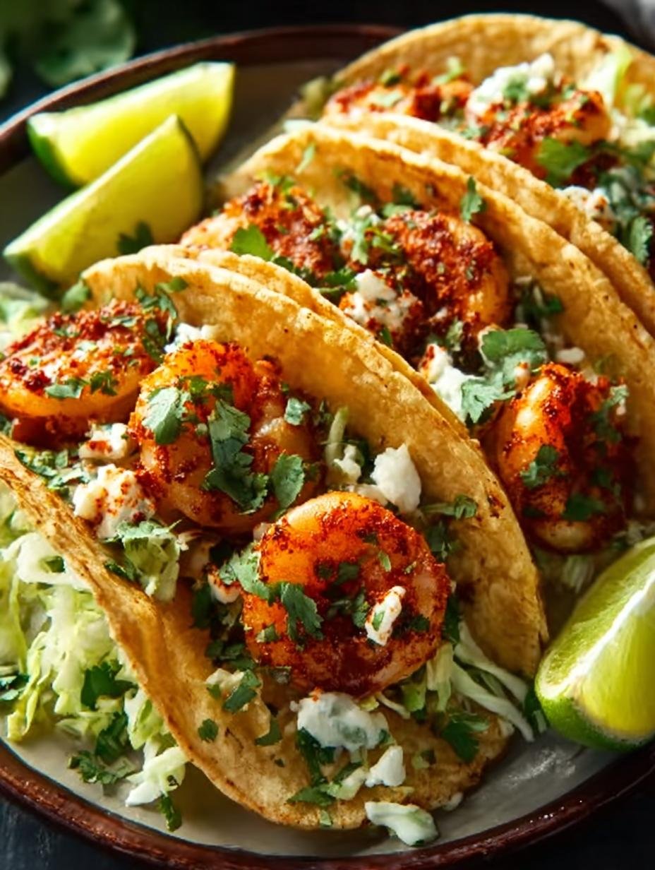 Spicy Shrimp Tacos with Garlic Cilantro Slaw: A Flavor Bomb - Spicy Shrimp Tacos with - main visual representation