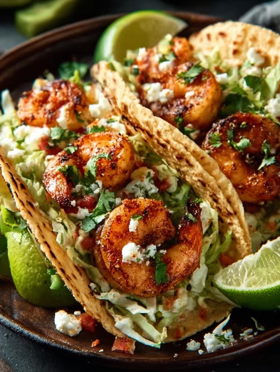 Spicy Shrimp Tacos with Garlic Cilantro Slaw: A Flavor Bomb - Spicy Shrimp Tacos with - additional detail