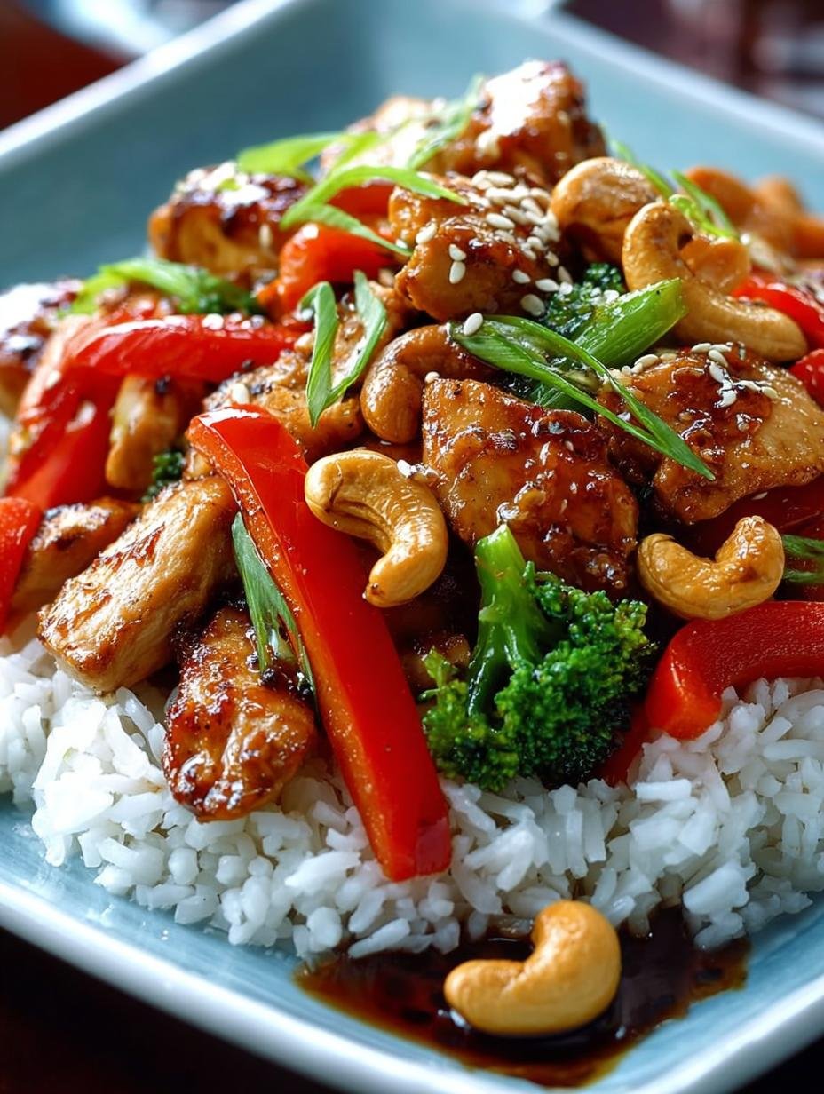 Irresistible Cashew Chicken Dinner served with rice