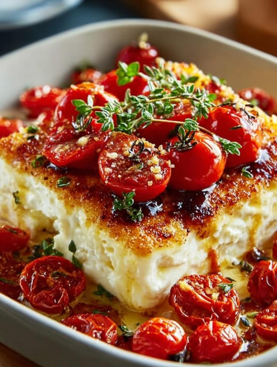 Crispy Baked Feta Cherry
