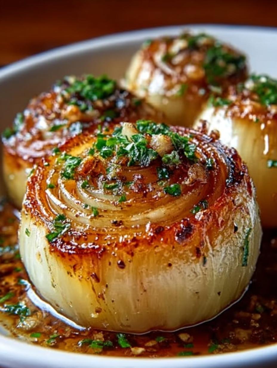 Garlic Butter Roasted Onions