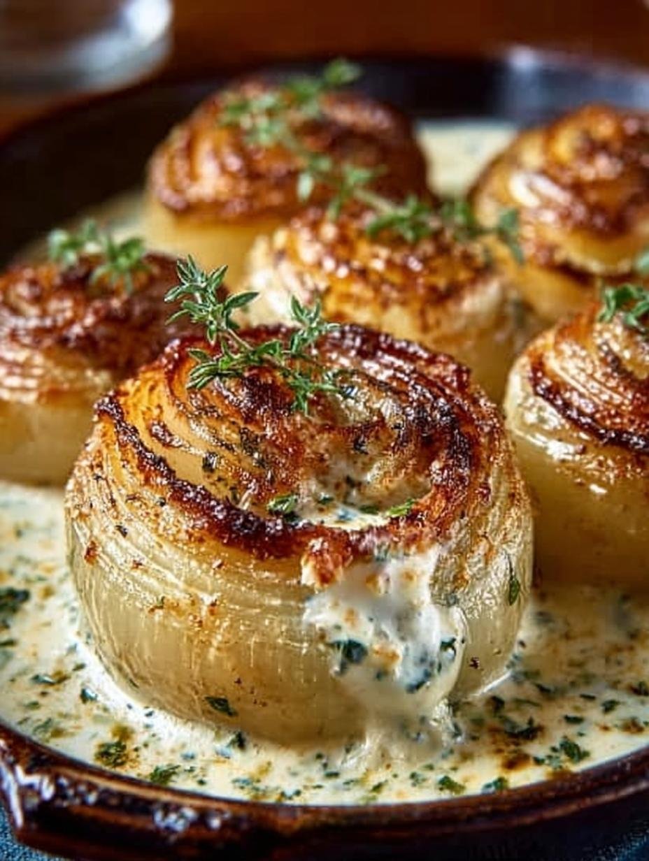 Irresistible Baked Onions with Asiago Cheese Sauce - Irresistible Baked Onions with - additional detail