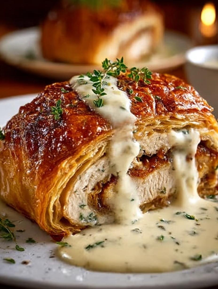 Irresistible Chicken Wellington with Dijon Cream Sauce Recipe - Irresistible Chicken Wellington with - main visual representation