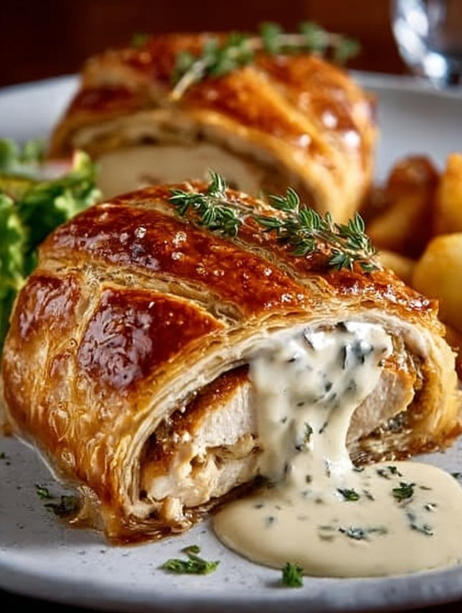 Irresistible Chicken Wellington with Dijon Cream Sauce Recipe - Irresistible Chicken Wellington with - additional detail