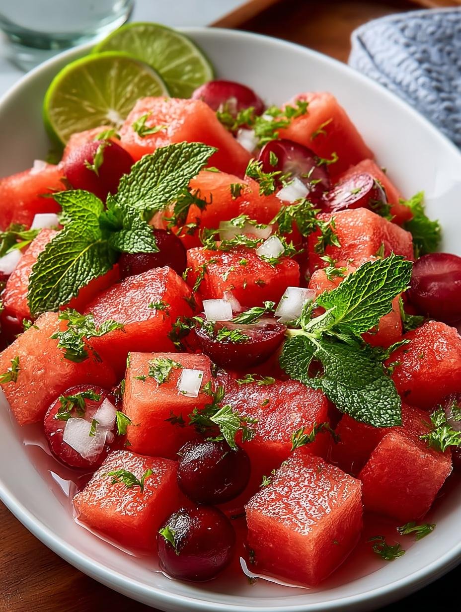 Refreshing Watermelon Fruit Salad with Lime Mint Dressing - Refreshing Watermelon Fruit Salad - main visual representation