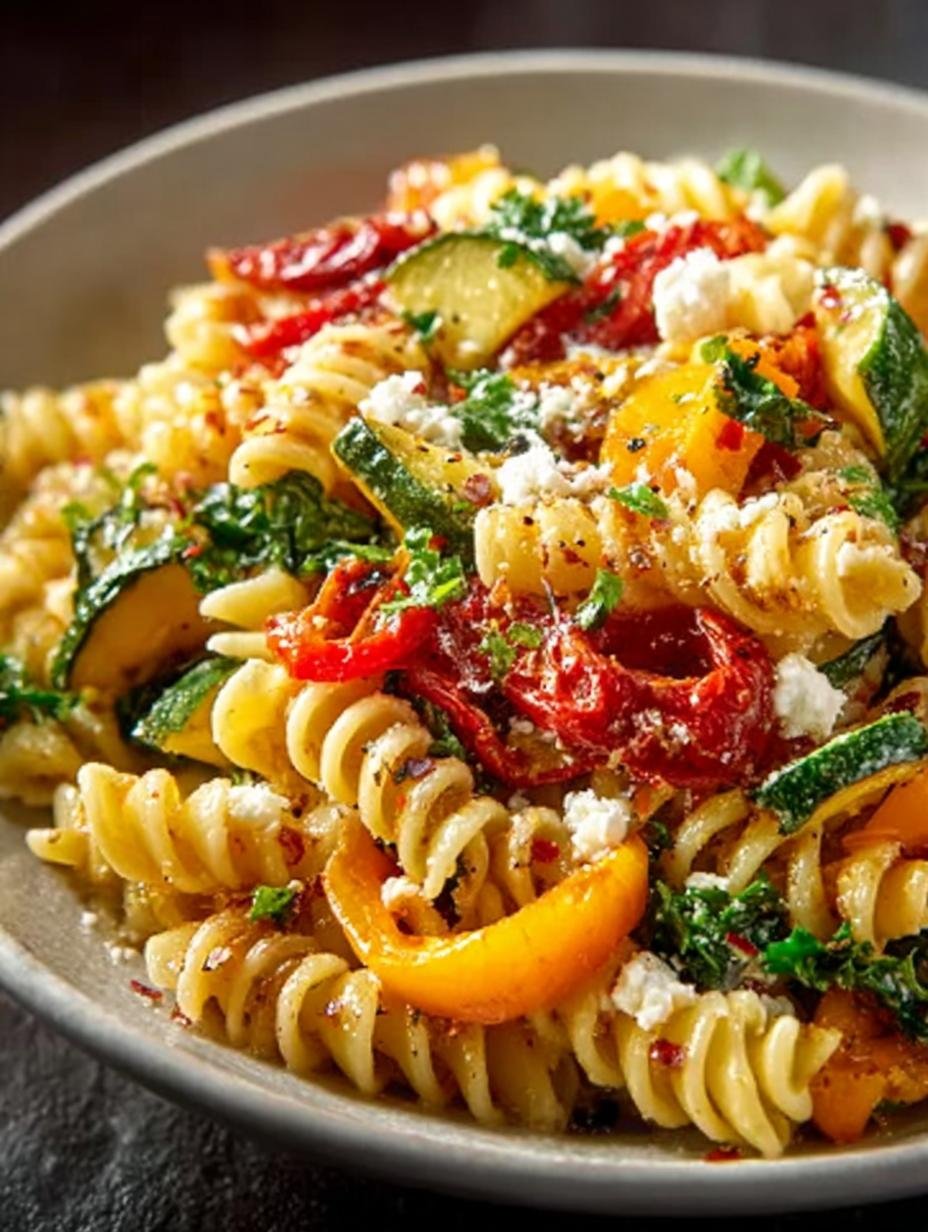Roasted Veggie Pasta with Feta: A Flavorful Delight - Roasted Veggie Pasta with - additional detail