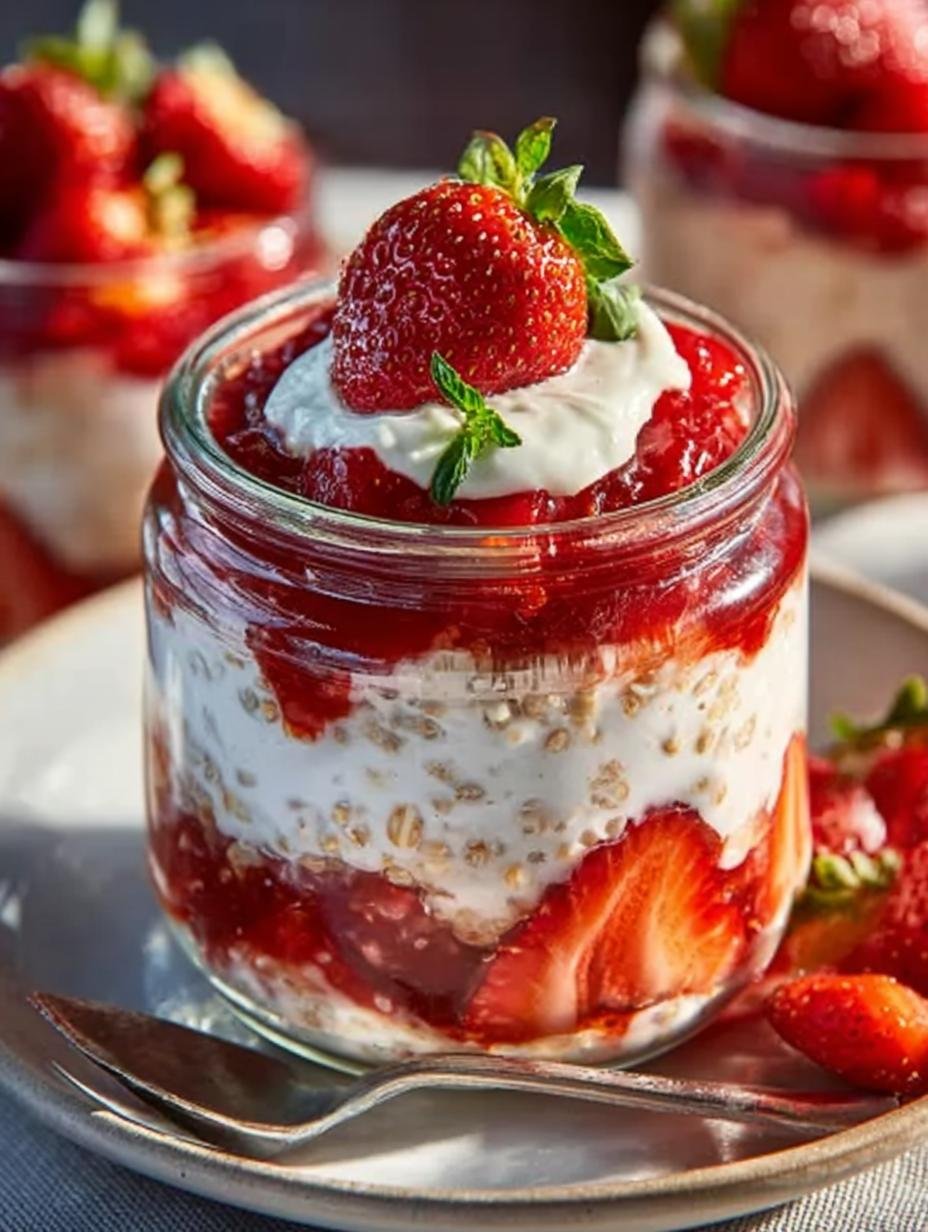 7 Irresistible Strawberry Cheesecake Overnight Oats Recipes - Strawberry Cheesecake Overnight Oats - main visual representation