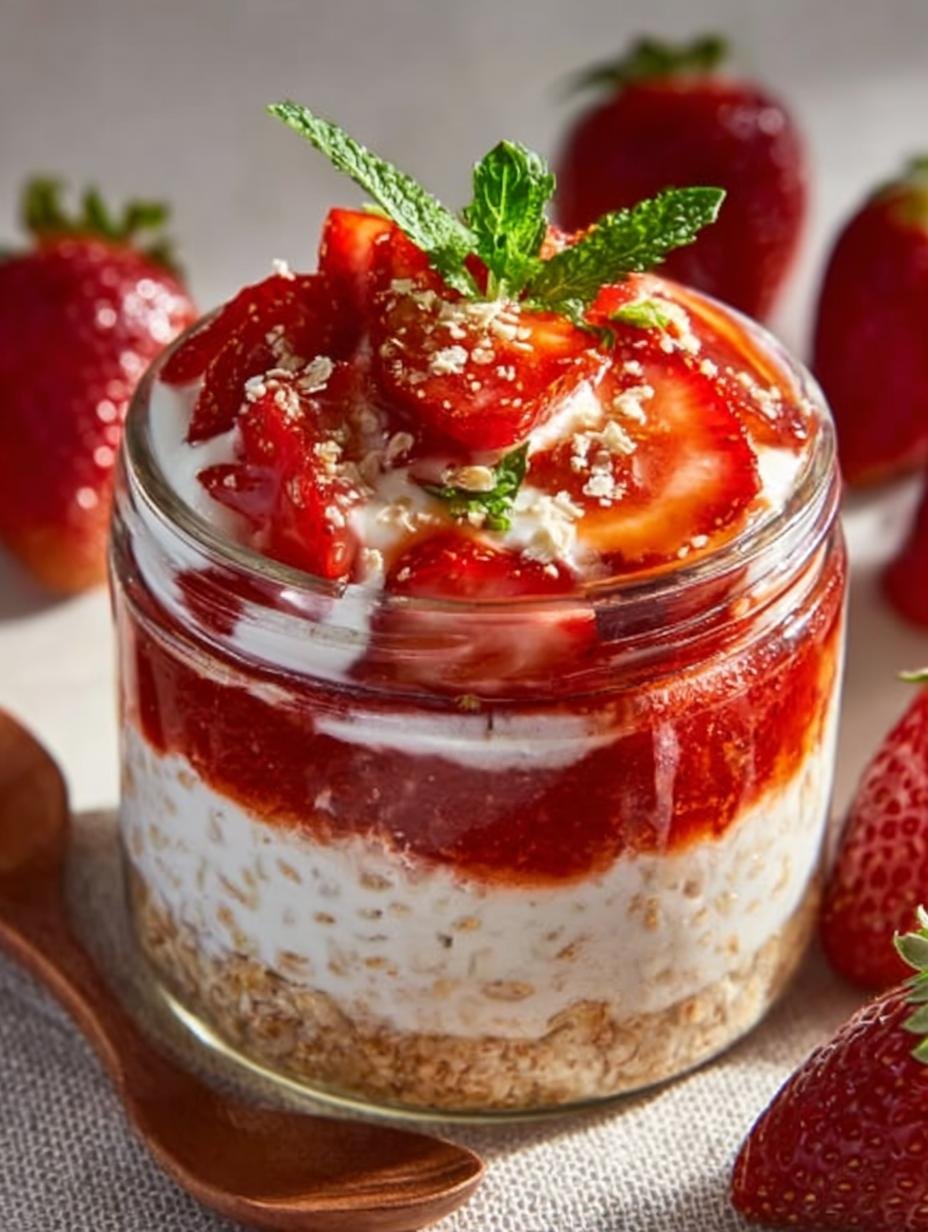 7 Irresistible Strawberry Cheesecake Overnight Oats Recipes - Strawberry Cheesecake Overnight Oats - additional detail