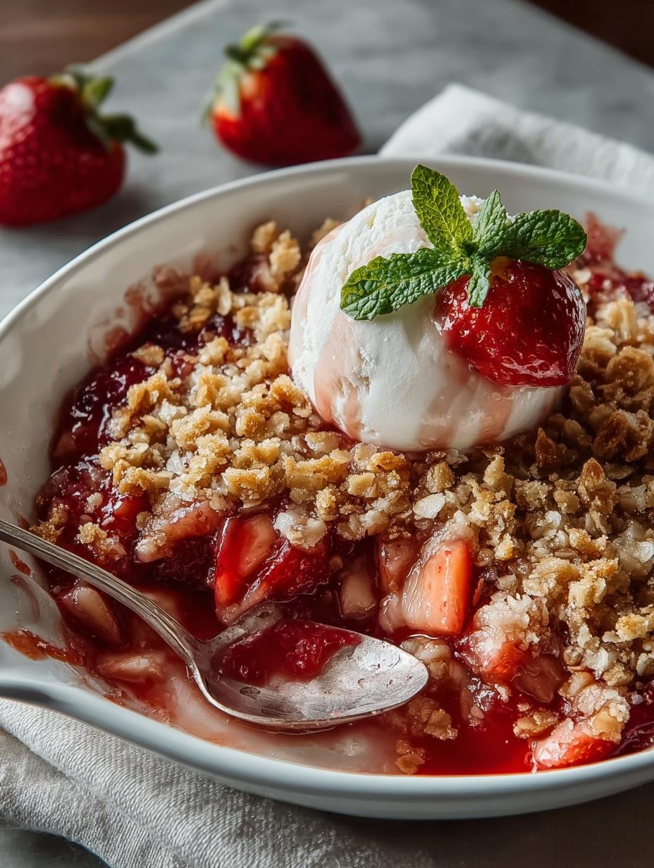 Strawberry Rhubarb Crisp Irresistibly Delicious Dessert - Strawberry Rhubarb Crisp Irresistibly - main visual representation