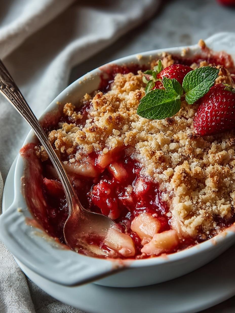 Strawberry Rhubarb Crisp Irresistibly Delicious Dessert - Strawberry Rhubarb Crisp Irresistibly - additional detail