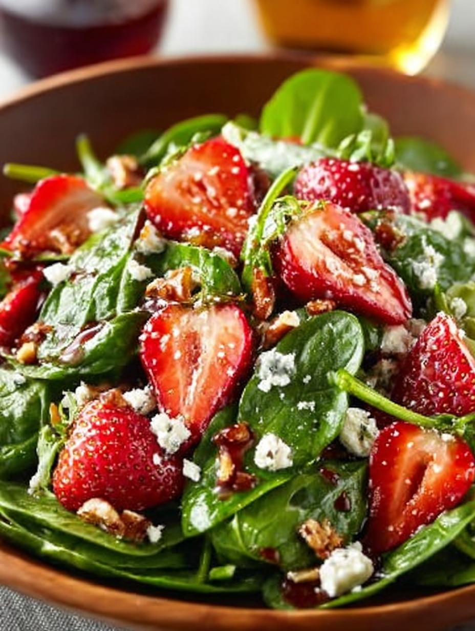 Strawberry Spinach Valentine Salad