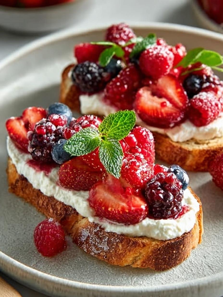 Valentine Ricotta Toasts with